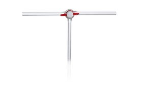 Pyrex&#174; Stopcocks, plain arms T-Key bore, PTFE key, bore 2.5&#160;mm , key