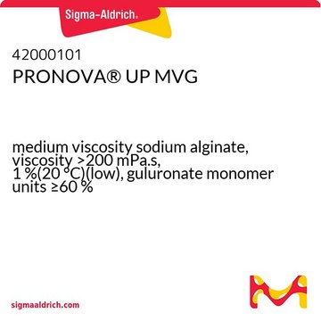 PRONOVA&#174; UP MVG medium viscosity sodium alginate, viscosity &gt;200&#160;mPa.s, 1&#160;%(20&#160;°C)(low), guluronate monomer units &#8805;60&#160;%