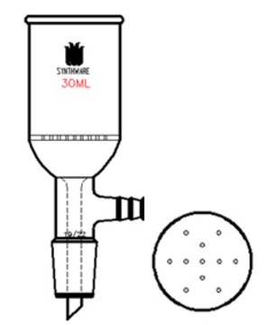 Synthware&#8482;Buchner funnel with perforated plate 60 mL, joint: ST/NS 14/20, plate O.D. 42&#160;mm