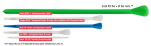 Levgo&#174; smartSpatula&#174; disposable PP laboratory spatula, Look for the V at the neck&#8482; L 310&#160;mm, green, macro