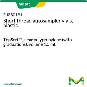 Short thread autosampler vials, plastic TopSert&#8482;, clear polypropylene (with graduations), volume 1.5&#160;mL