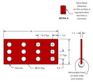 Grace Bio-Labs Press-To-Seal silicone isolator, PSA one side wells, 12 (ound, 4.5mm diameter, 1.7mm depth), (Adhesive on one side)