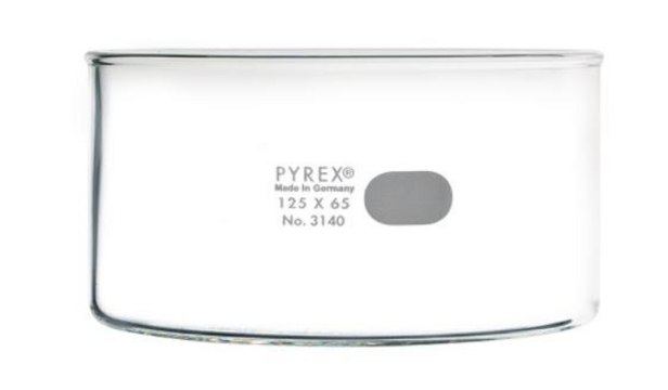 Pyrex&#174; crystallizing dish capacity 740&#160;mL, O.D. × H ~125&#160;mm × 65&#160;mm