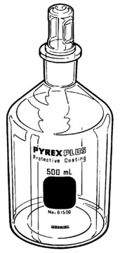 PYREXPLUS&#174; narrow-mouth reagent bottle, with Pyrex&#174; ST stopper, protective coating capacity 1000&#160;mL