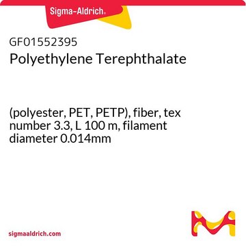 Polyethylene Terephthalate (polyester, PET, PETP), fiber, tex number 3.3, L 100&#160;m, filament diameter 0.014mm