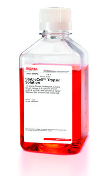 StableCell&#8482; Trypsin Solution 5X, sterile-filtered, BioReagent, suitable for cell culture, 2.5 g porcine trypsin and 0.2 g EDTA, 4Na per liter of Hanks&#8242; Balanced Salt Solution with phenol red