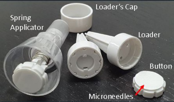 Microneedle spring applicator set