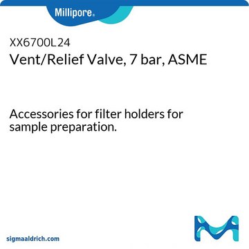 Vent/Relief Valve, 7 bar, ASME Accessories for filter holders for sample preparation.