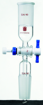 Synthware&#8482; metering flow control straight adapter with PTFE stopcock joint: ST/NS 24/40