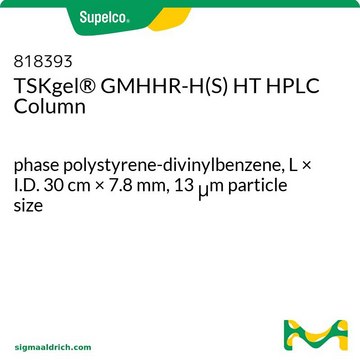 TSKgel&#174; GMHHR-H(S) HT HPLC Column phase polystyrene-divinylbenzene, L × I.D. 30&#160;cm × 7.8&#160;mm, 13&#160;&#956;m particle size