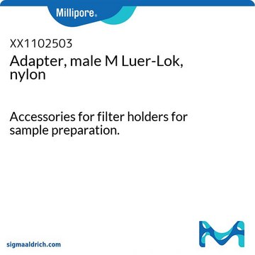 Adapter, male M Luer-Lok, nylon Accessories for filter holders for sample preparation.