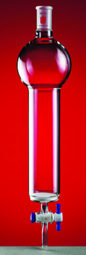 Synthware&#8482; chromatography column with reservoir, coarse fritted disc and PTFE stopcock 500 mL, top joint: ST/NS 24/40, I.D. × L 26.0&#160;mm × 203&#160;mm, coarse fritted disc and PTFE stopcock