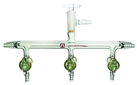 Aldrich&#174; dual bank manifold with glass stopcocks and vacuum-gauge port positions, 4