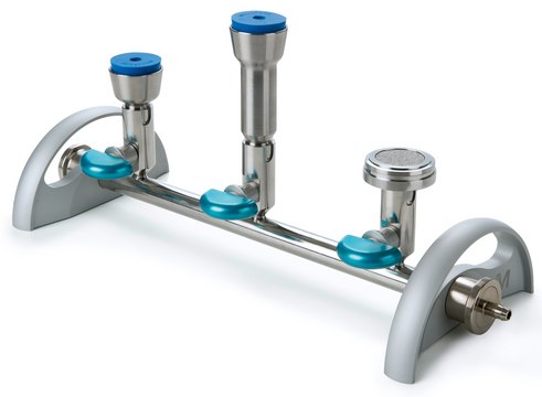 EZ-Fit&#174; Manifold 3-place manifold base for filtration application, stainless steel, 316L stainless steel, 3-place manifold base for filtration application