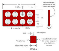 Grace Bio-Labs SecureSeal&#8482; hybridization chambers wells, 8, well diam. × depth 9&#160;mm × 2.6&#160;mm, port diam. 1.5&#160;mm