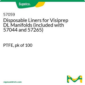 Disposable Liners for Visiprep DL Manifolds (included with 57044 and 57265) PTFE, pk of 100