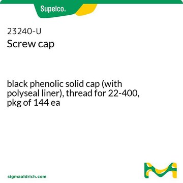 Screw cap black phenolic solid cap (with polyseal liner), thread for 22-400, pkg of 144&#160;ea