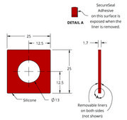 Grace Bio-Labs Press-To-Seal silicone isolator, PSA one side wells, 1 (Round, 13mm diameter, 1.7mm depth), (Adhesive one side)