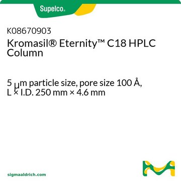 Kromasil&#174; Eternity&#8482; C18 HPLC Column 5&#160;&#956;m particle size, pore size 100&#160;Å, L × I.D. 250&#160;mm × 4.6&#160;mm