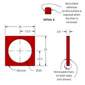 Grace Bio-Labs Press-To-Seal silicone isolator, PSA both sides wells, 1 (Round, 20mm diameter, 2.6mm depth), (Adhesive on both sides)