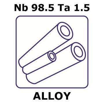 Niobium/Tantalum tube, Nb 98.5%/Ta 1.5%, outside diameter 10.0 mm, length 100 mm, wall thickness 0.4&#160;mm