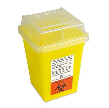Sharps container 1&#160;lb, yellow polypropylene