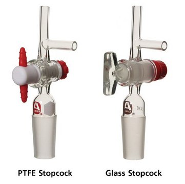 Aldrich&#174; septum-inlet adapter with stopcock and side-arm Plain, joint: ST/NS 24/40, glass stopcock