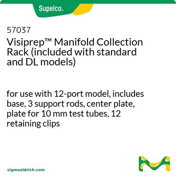 Visiprep&#8482; Manifold Collection Rack (included with standard and DL models) for use with 12-port model, includes base, 3 support rods, center plate, plate for 10 mm test tubes, 12 retaining clips