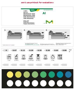 Aluminium Test colorimetric, 0.07-0.80&#160;mg/L (Al), for use with MQUANT&#174;