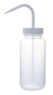 Wide mouth wash bottle white PE-LD bottle, capacity 500&#160;mL