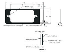 Grace Bio-Labs HybriWell-FL&#8482; sealing system, Fluor-"friendly" adhesive chamber chamber volume 50-100&#160;&#956;L, L × W × thickness 22&#160;mm × 40&#160;mm × 0.12&#160;mm, port diam. 1.5&#160;mm