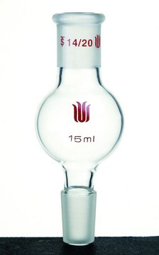 Synthware&#8482; Distilling bulb Kugelrohr clear borosilicate glass 3.3, volume 50&#160;mL