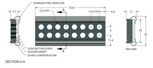 Grace Bio-Labs ProPlate&#174; microarray system, slide module diam. 6&#160;mm , round, with stainless steel spring clips, wells, 16