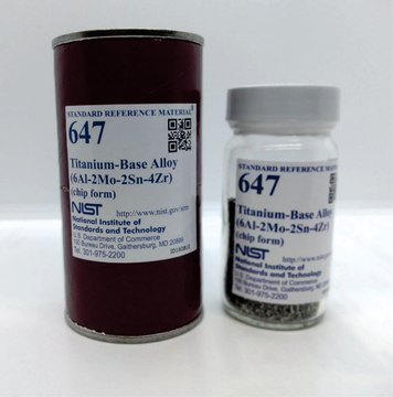 Titanium alloy NIST&#174; SRM&#174; 647, Al-Mo-Sn-Zr