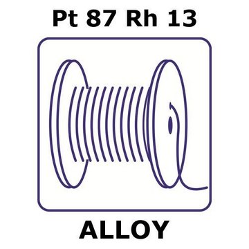 Platinum/Rhodium wire, 0.015&#160;mm diameter, Pt87%/Rh13%, length 5 m, temper annealed