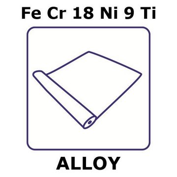 Stainless Steel - AISI 321 alloy, FeCr18Ni9Ti foil, 1m coil, 0.015mm thickness, as rolled