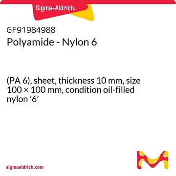 Polyamide - Nylon 6 (PA 6), sheet, thickness 10&#160;mm, size 100 × 100&#160;mm, condition oil-filled nylon &#8242;6&#8242;