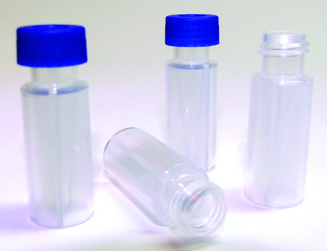 Certified Kits, screw thread vials, 12 x 32 mm, 9 mm thread, unassembled, pkg of 100 volume 0.3&#160;mL, natural polypropylene vial, PTFE/silicone septum (bonded to cap)