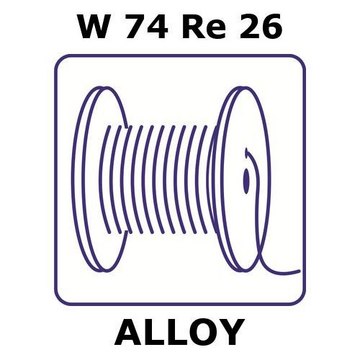 Tungsten-rhenium alloy, W74Re26 1m wire, 0.125mm diameter, annealed