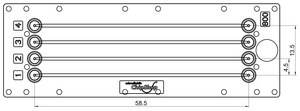 Straight channel chip (4 parallel channels) Fluidic 145, PMMA