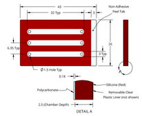 Grace Bio-Labs CoverWell&#8482; perfusion chambers 3 chambers, port diam. 1.5&#160;mm, chamber W × L × thickness 3&#160;mm × 32&#160;mm × 2.5&#160;mm