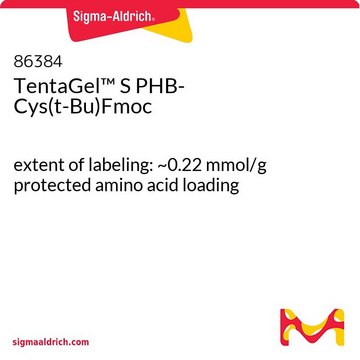 TentaGel&#8482; S PHB-Cys(t-Bu)Fmoc extent of labeling: ~0.22&#160;mmol/g protected amino acid loading