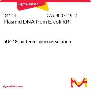 Plasmid DNA from E. coli RRI pUC18, buffered aqueous solution