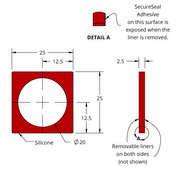 Grace Bio-Labs Press-To-Seal silicone isolator, PSA one side wells, 1 (Round, 20mm diameter, 2.5mm depth), (Adhesive on one side)