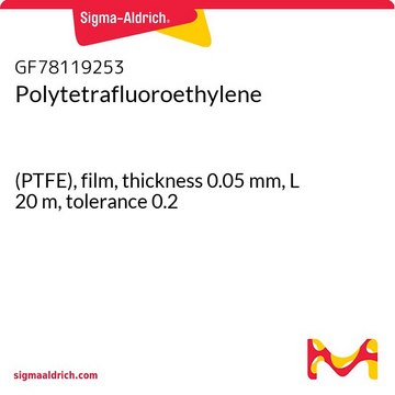 Polytetrafluoroethylene (PTFE), film, thickness 0.05&#160;mm, L 20&#160;m, tolerance 0.2