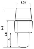 Male mini luer plug single, Fluidic 334, PP