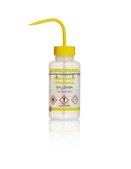 Azlon&nbsp;Multi-Lingual Safety Wash Bottles With Driplok Vapor Venting label, Isopropanol (in English, French, Spanish, OSHA), capacity 500&#160;mL