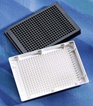 Corning&#174; 384 well microplate, low volume High Binding surface treatment, black polystyrene, round bottom, non-sterile, lid: no, pack of 10