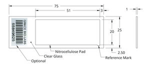Grace Bio-Labs ONCYTE&#174; SuperNOVA&#8482; nitrocellulose film slides 1-20 mm x 51 mm NC pad per slide, plain glass