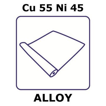 Constantan - resistance alloy, Cu55Ni45 foil, 5m coil, 150mm coil width, 0.025mm thickness, as rolled